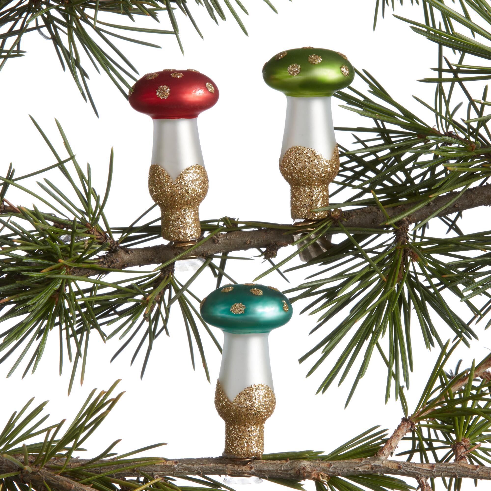 Glass Mushroom Boxed Ornaments 9 Pack: Multi by World Market