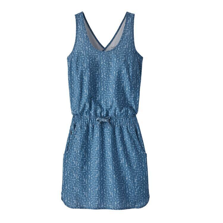 Patagonia Women's Fleetwith Dress - Recycled Polyester, Swamp Stamp: Pigeon Blue / S
