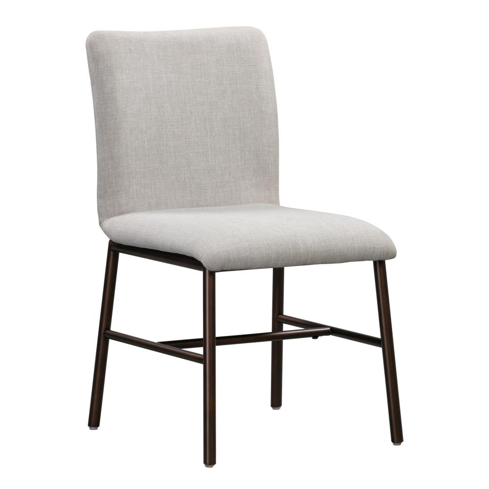 TOV Furniture Set of 2 Bushwick Traditional Polyester Blend Upholstered Dining Side Chair (Metal Frame) in Gray | TOV-D44092