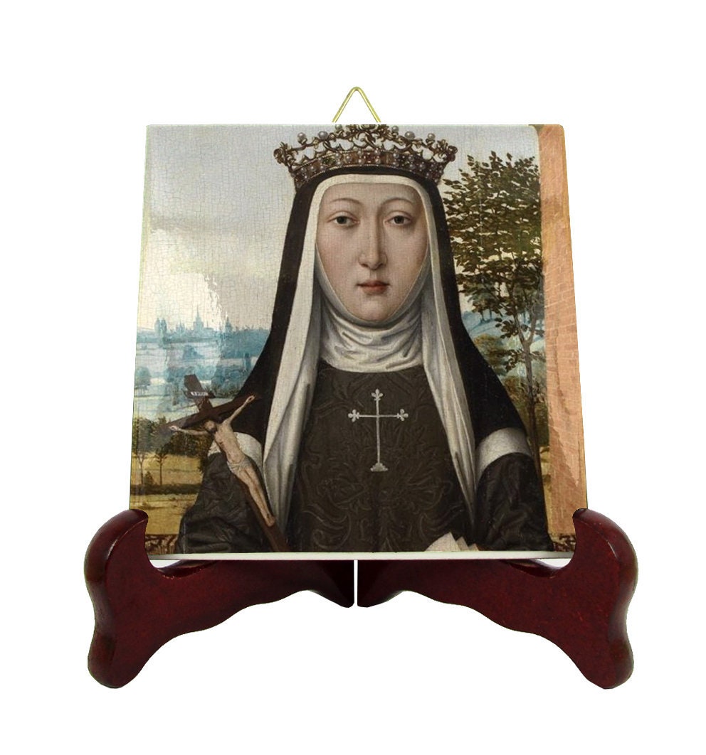 st Catherine Of Bologna - Catholic Saints Serie Collectible Religious Icon On Tile Saint Saint Saints Art