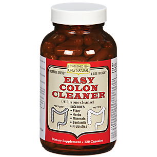 Easy Colon Cleaner with Fiber, Herbs, Minerals, Bentonite & Probiotics (120 Capsules)