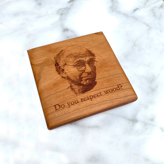 Buy Larry David Cherry Wood Coaster Curb Your Enthusiasm Do You Respect Wood Funny Wood Coaster Handmade Holiday Gift Coasters For Home online