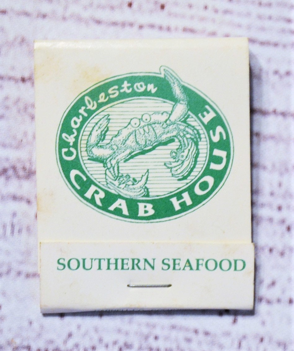 Vintage Charleston Crab House Matchbook Southern Seafood Restaurant Souvenir Advertising Collectible Paper Ephemera Tobacciana Panchosporch