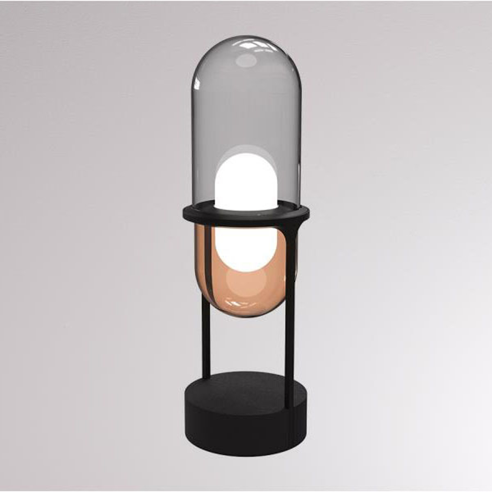 LOUM Pille -LED-pöytälamppu harmaa/kupari