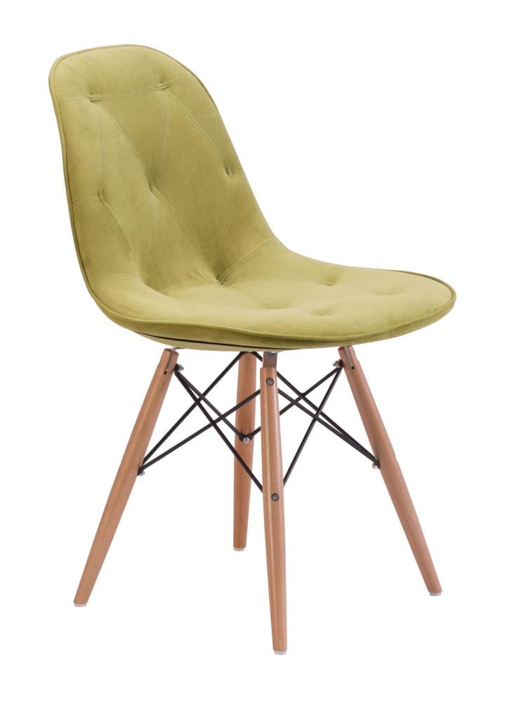 Zuo Modern Probability Contemporary/Modern Polyester/Polyester Blend Upholstered Dining Side Chair (Wood Frame) in Green | 104156
