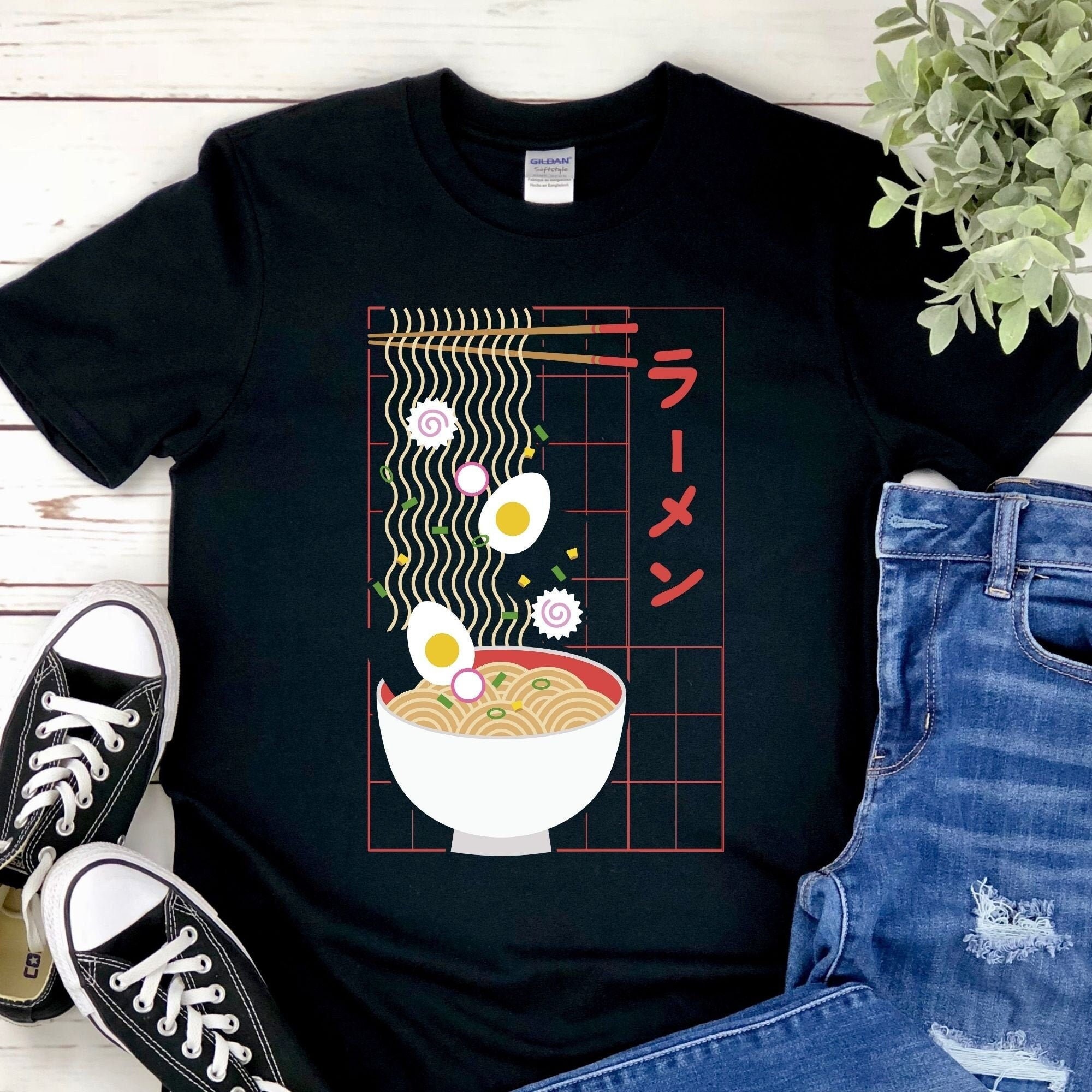 Vaporwave Aesthetic Ramen Foodie T-Shirt Japanese Noodles Bowl Soup Chopsticks Pastel Goth Clothing Asian Kawaii Tokyo Tee Tank Top/Hoodie