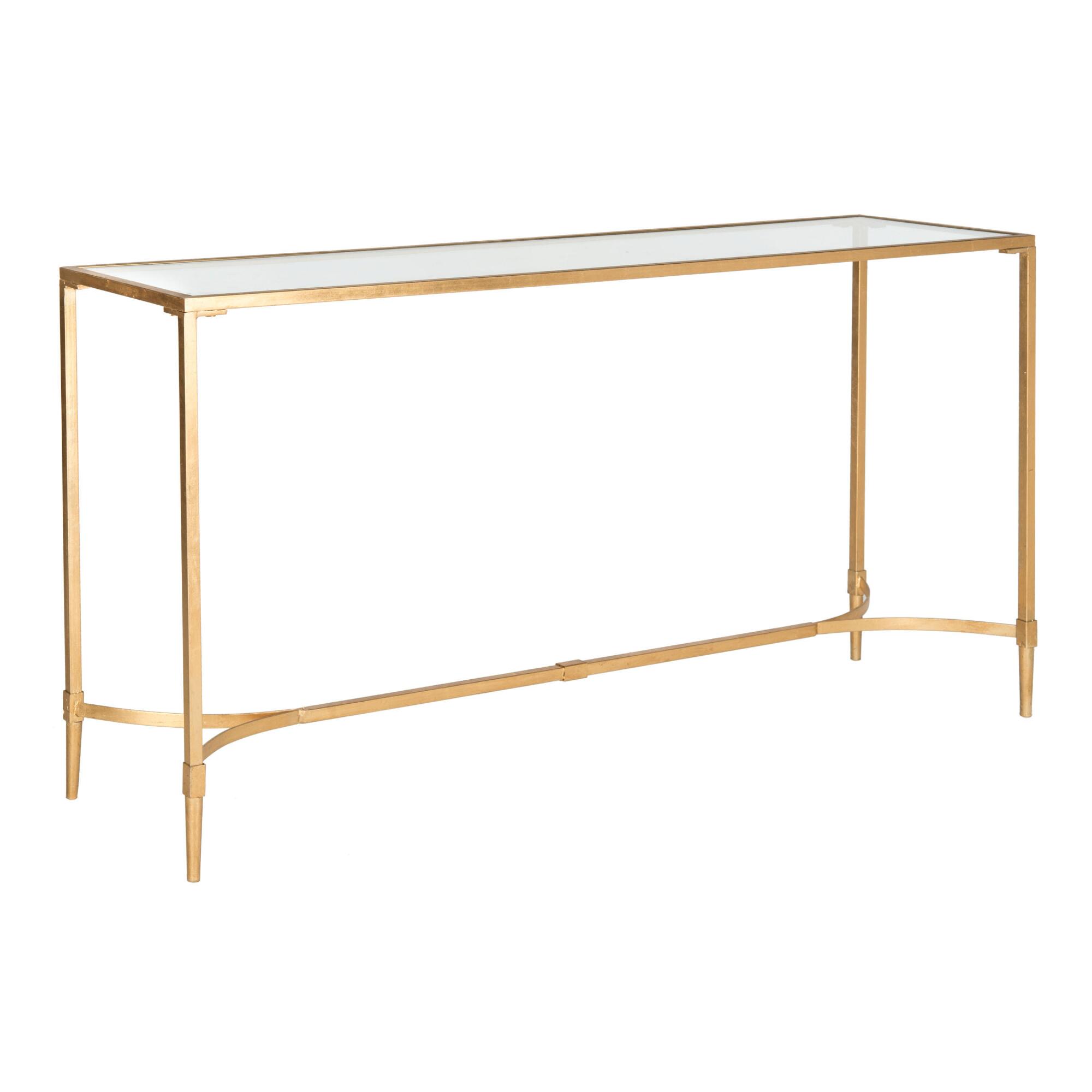 Gold Metal And Glass Nala Console Table by World Market
