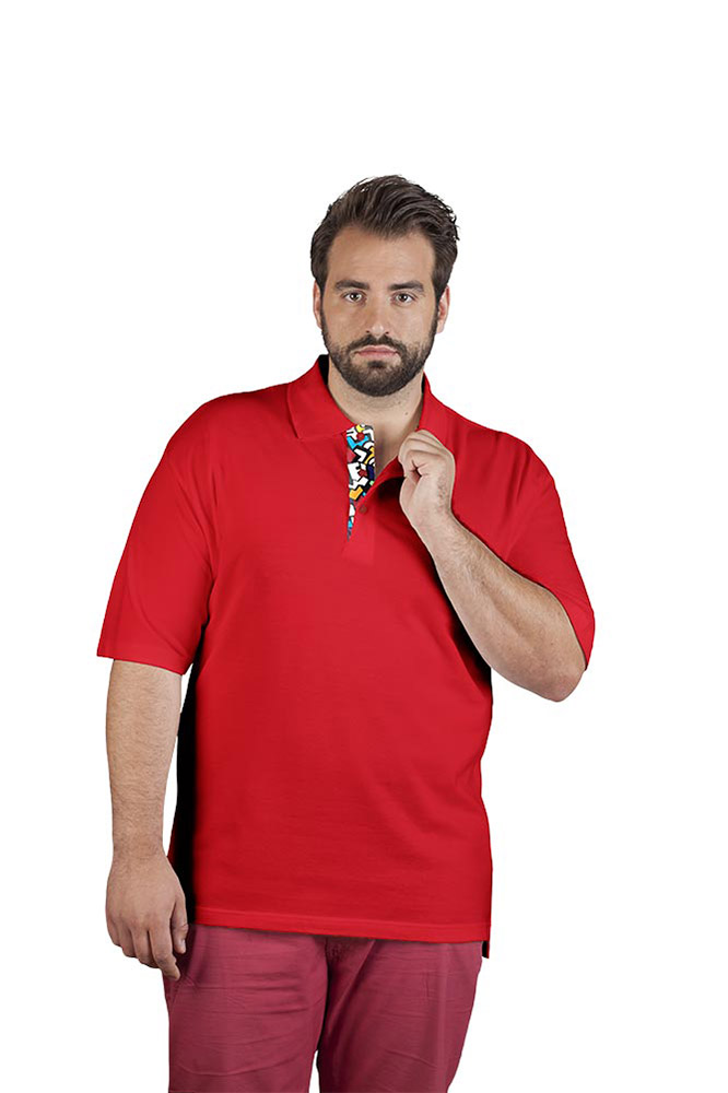 Superior Poloshirt "Graphic" 502 Plus Size Herren, Rot, XXXL
