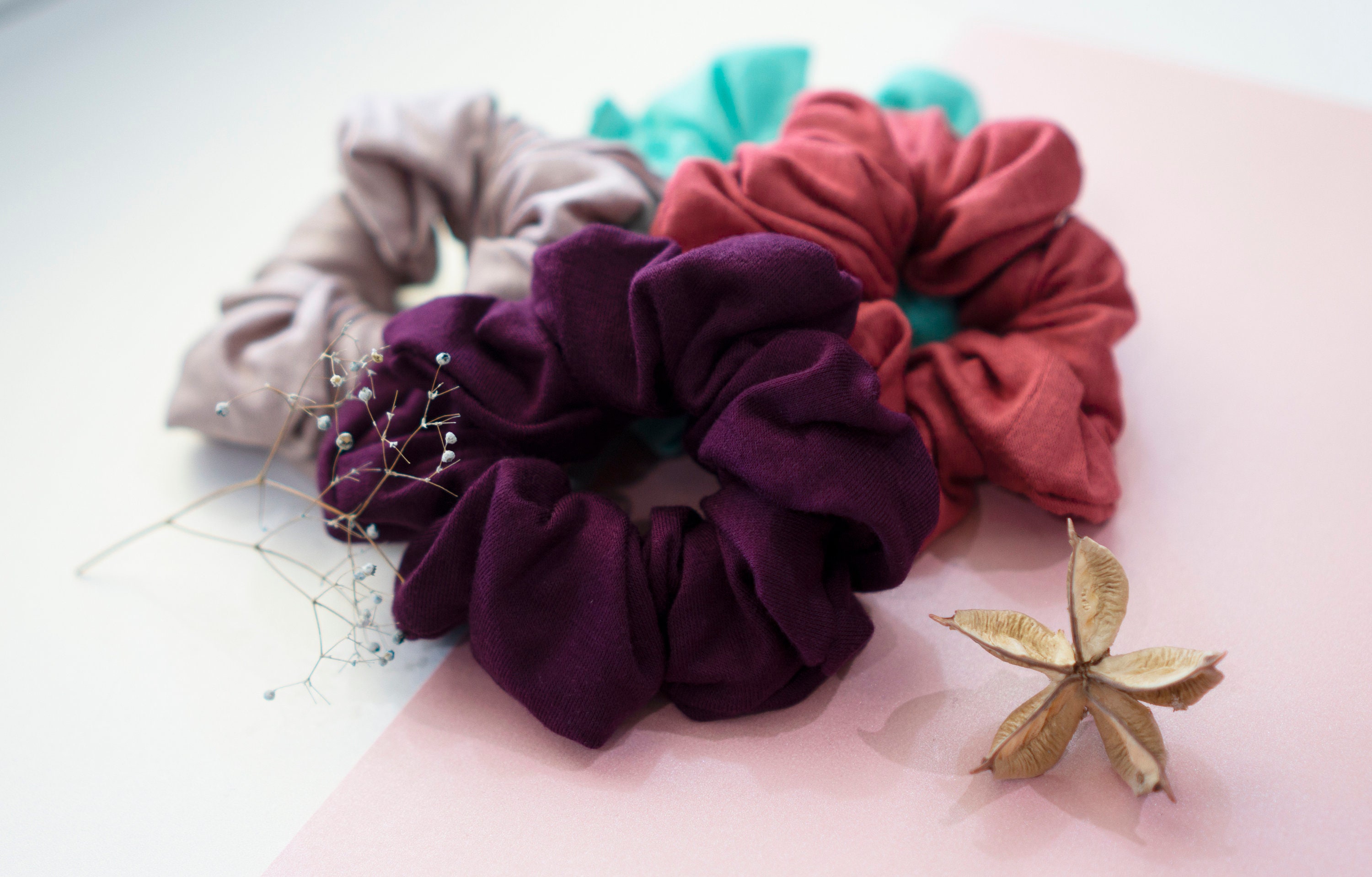 Soft Stretchy Scrunchies | Cotton Blend Made in Usa Hair Ties