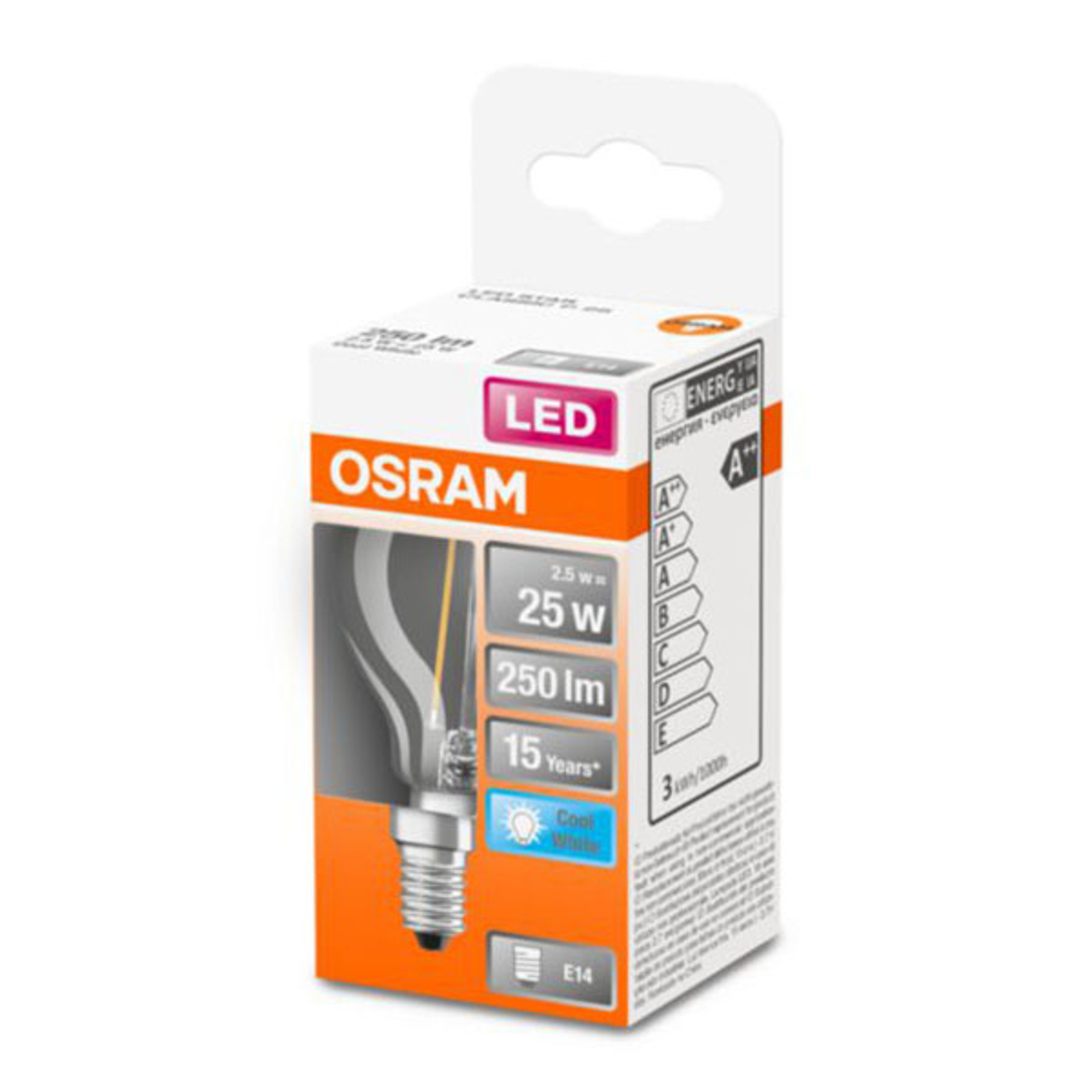 OSRAM Classic P -LED-lamppu E14 2,5W 4 000 K