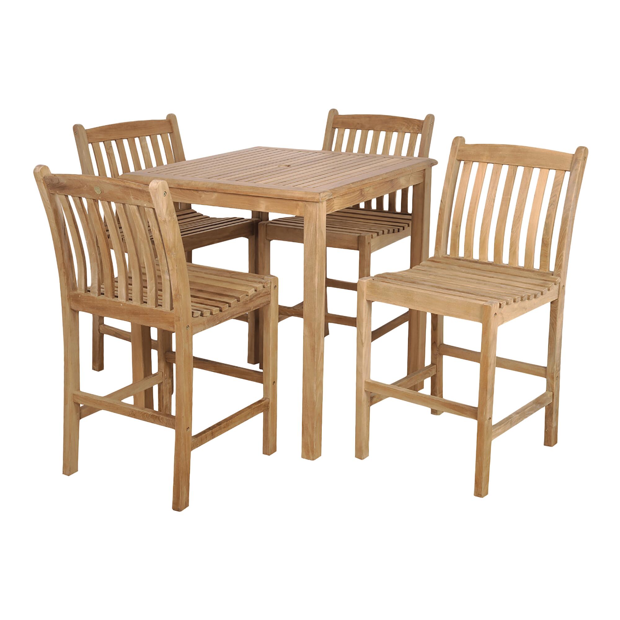 Teak Windsong Outdoor Patio Pub Dining Collection by World Market
