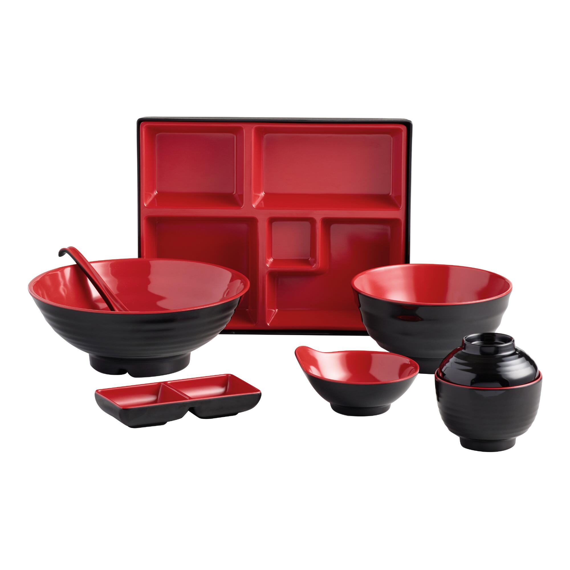 Black and Red Melamine Dinnerware Collection by World Market