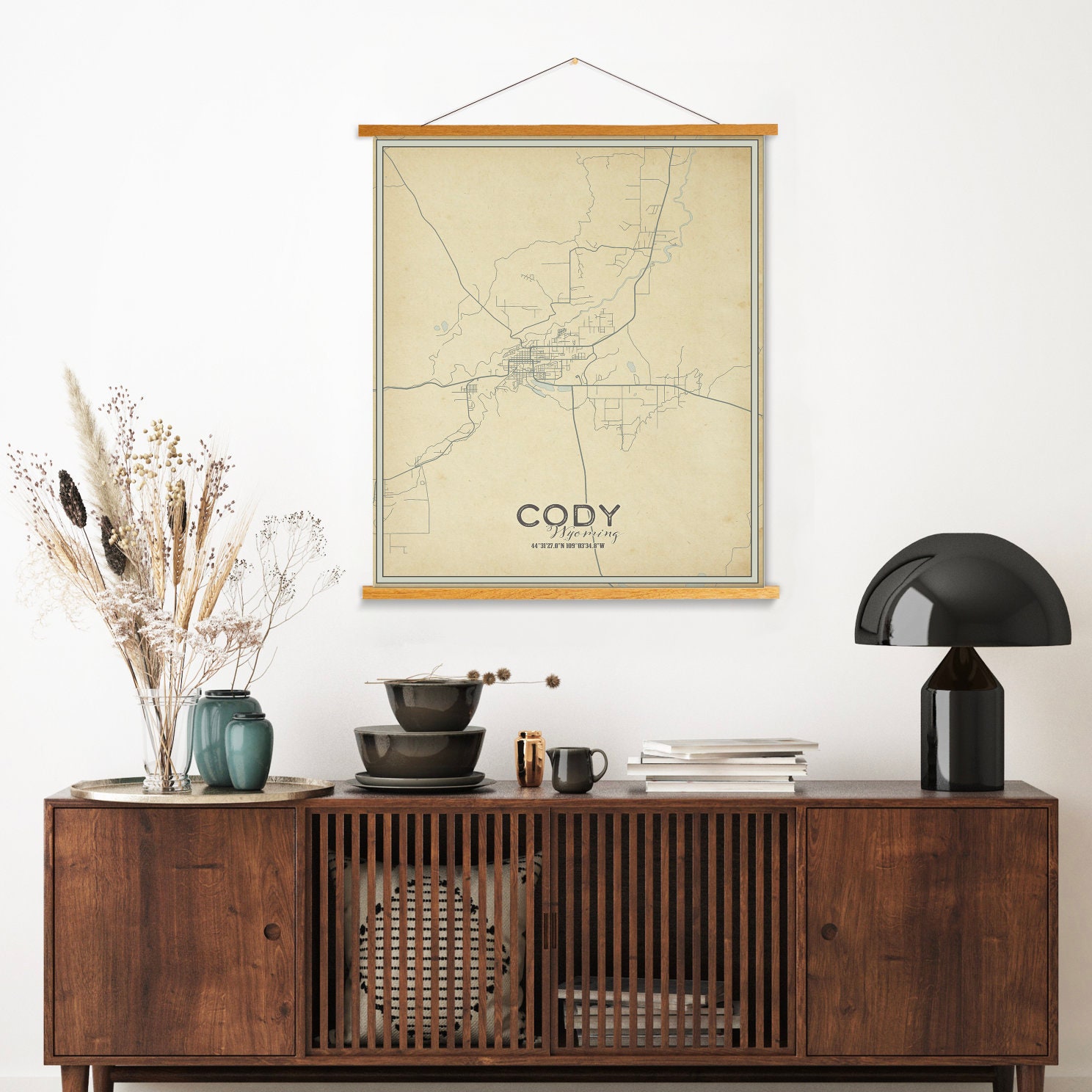 Cody Wyoming Street Map | Hanging Canvas Of Printed Marketplace