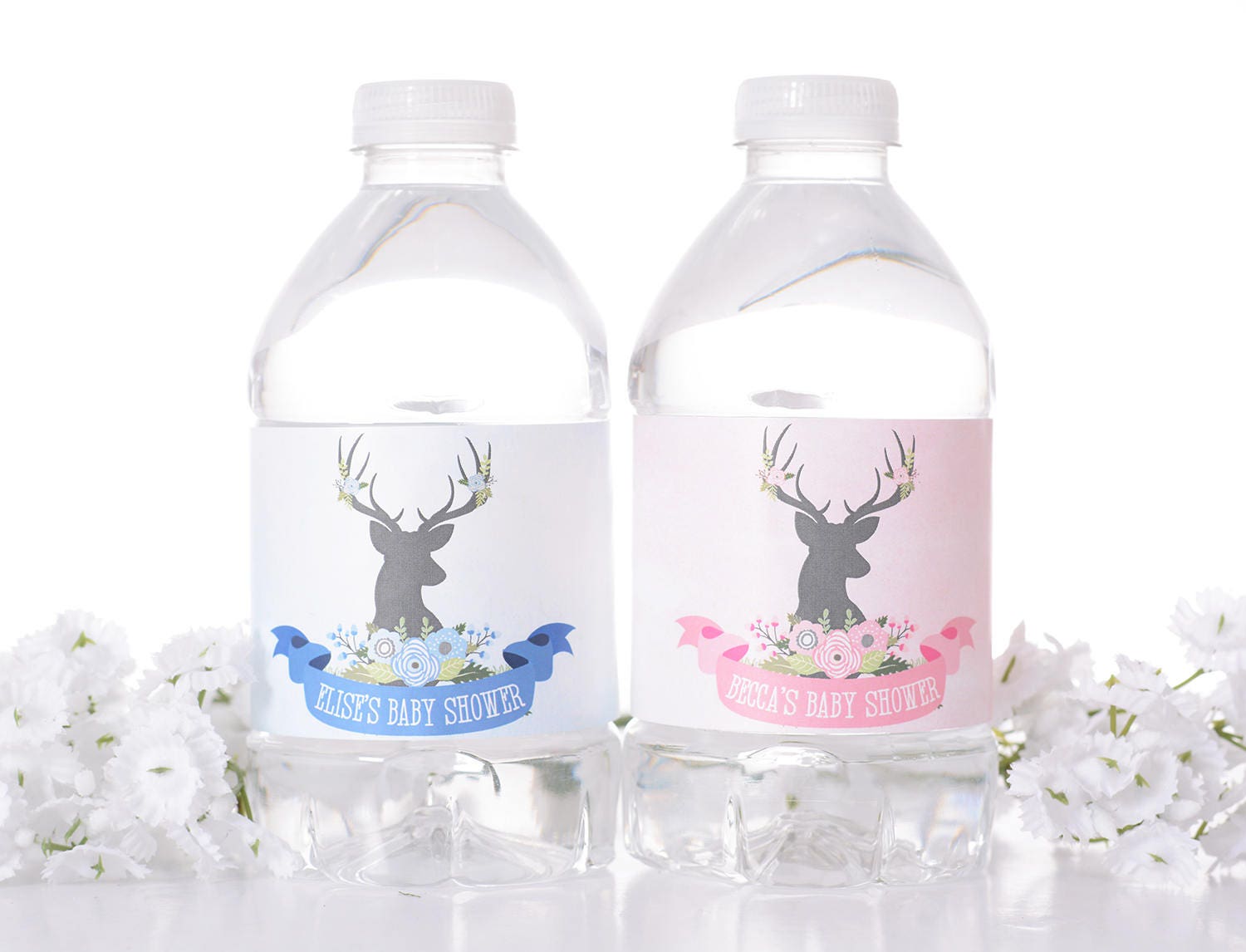 Baby Shower Water Bottle Labels - Stickers Waterproof For Deer ##bsiw-84