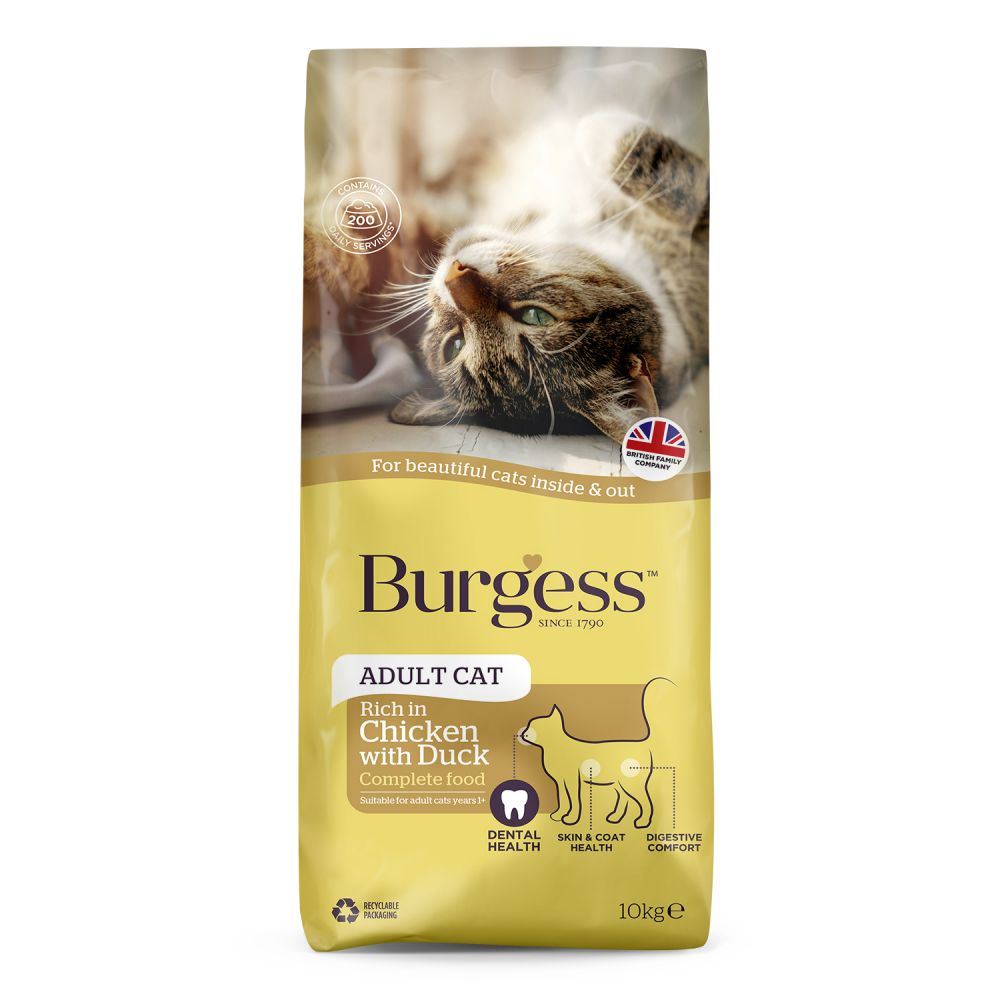 Burgess Adult Cat Rich in Chicken with Duck - Economy Pack: 2 x 10kg