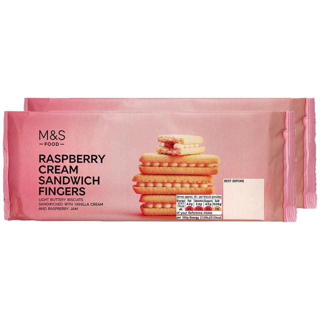 M&S Raspberry Cream Sandwich Fingers Twin Pack