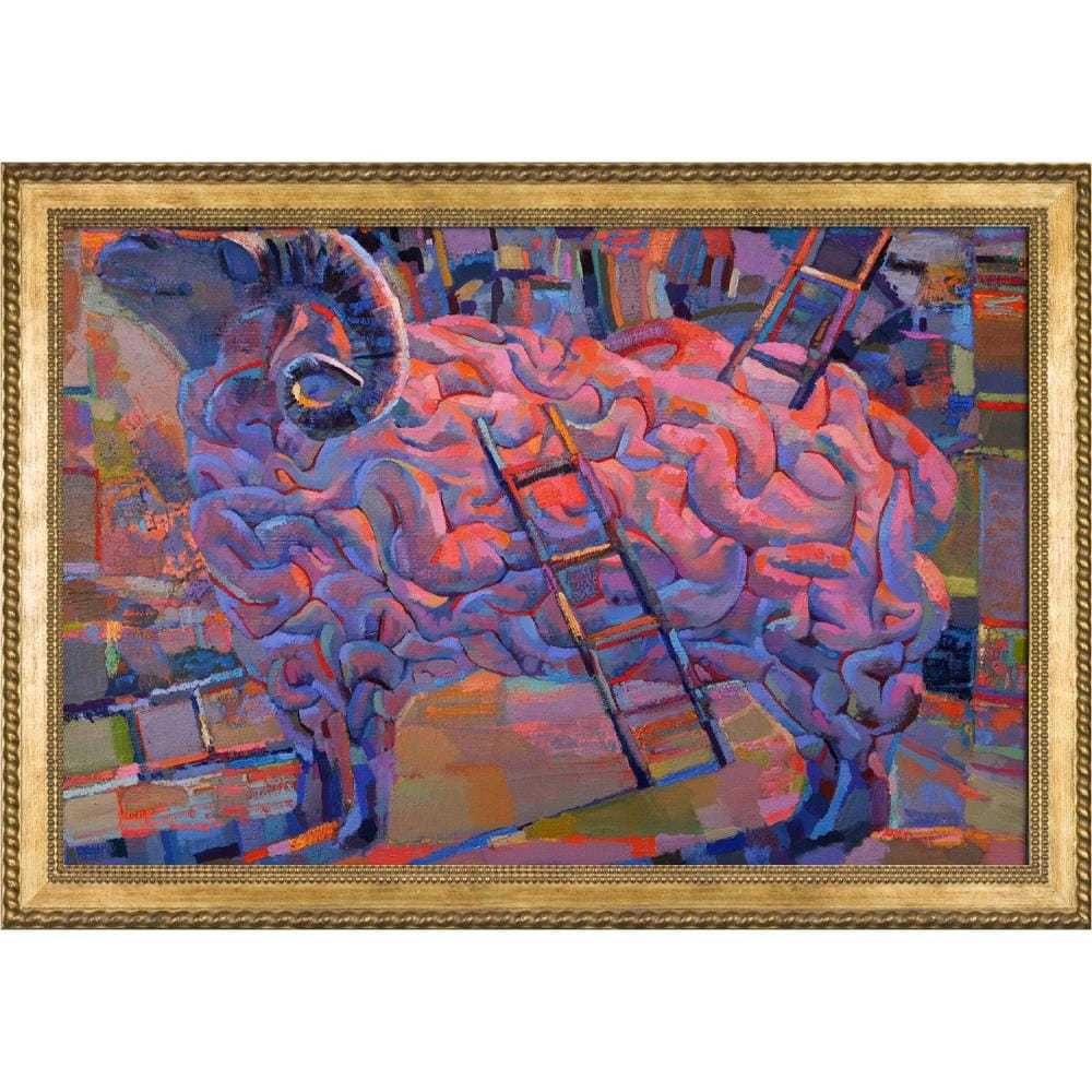 ArtistBe A brain is ram Framed 28.75-in H x 40.75-in W Animals Print on Canvas | 688576519715