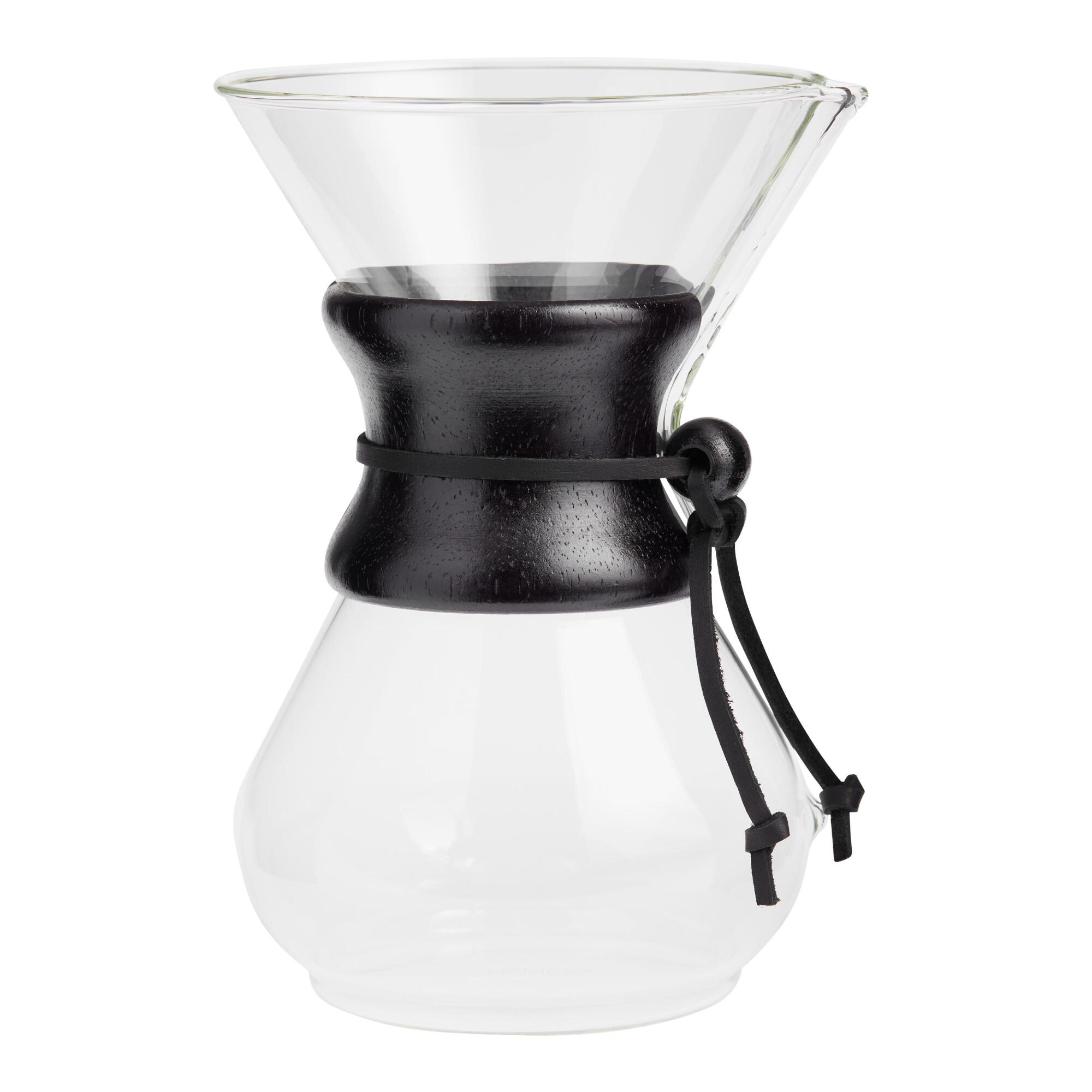 Chemex 6 Cup Glass Pour Over Coffee Maker: Black - Aluminum by World Market