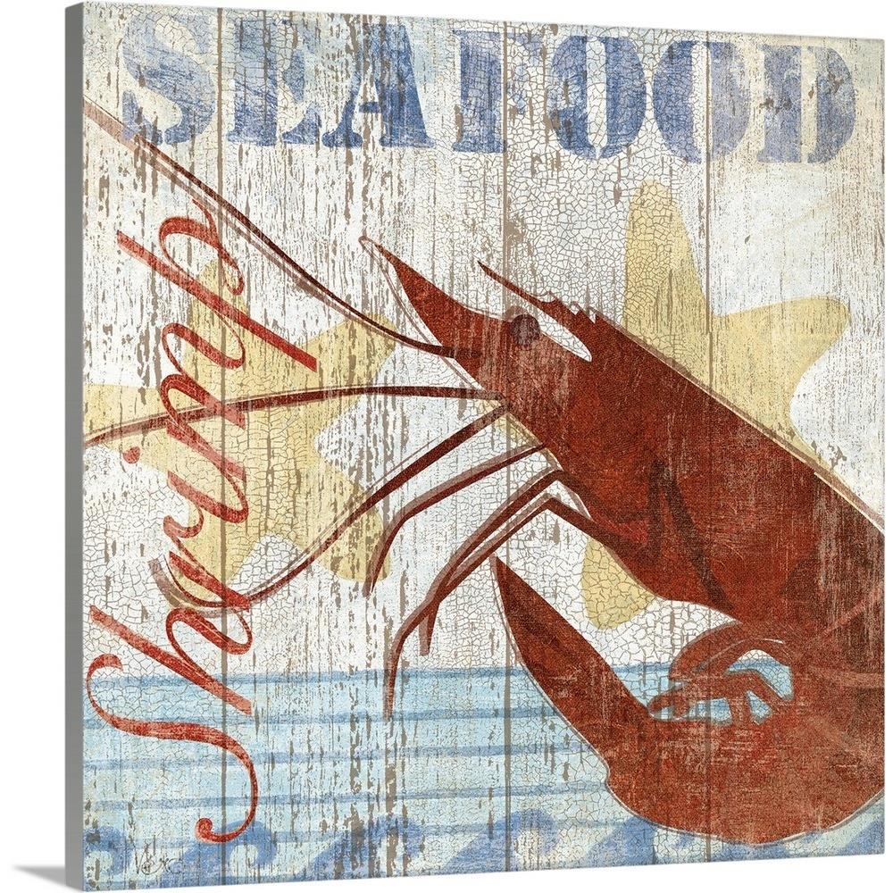 GreatBigCanvas Seafood IV by Veronique Charro 24-in H x 24-in W Abstract Print on Canvas | 1927025-24-24X24