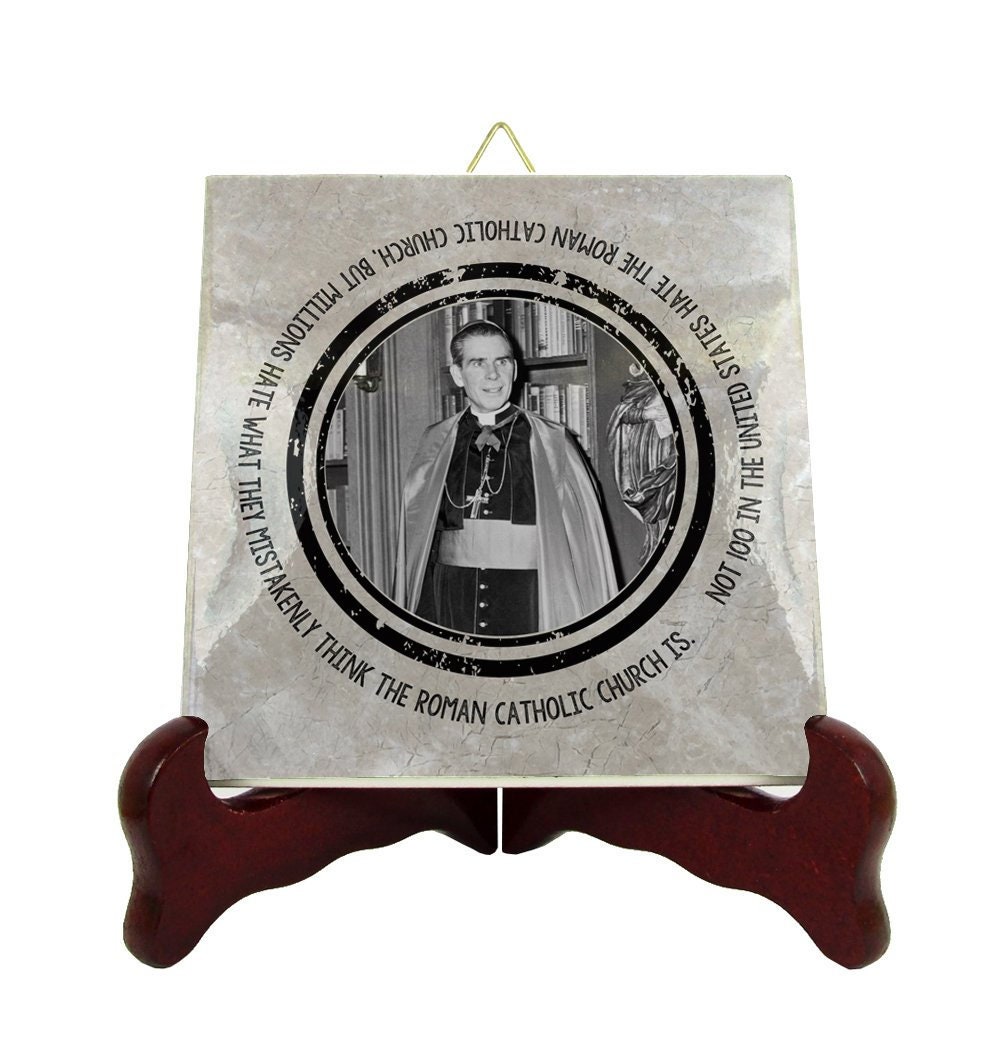 Catholic Saints Quotes - Venerable Fulton John Sheen Ceramic Tile Religious Gift Catholic Quote Print