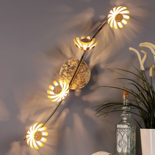 LED-seinävalaisin Bloom 4-lamppuinen, kulta