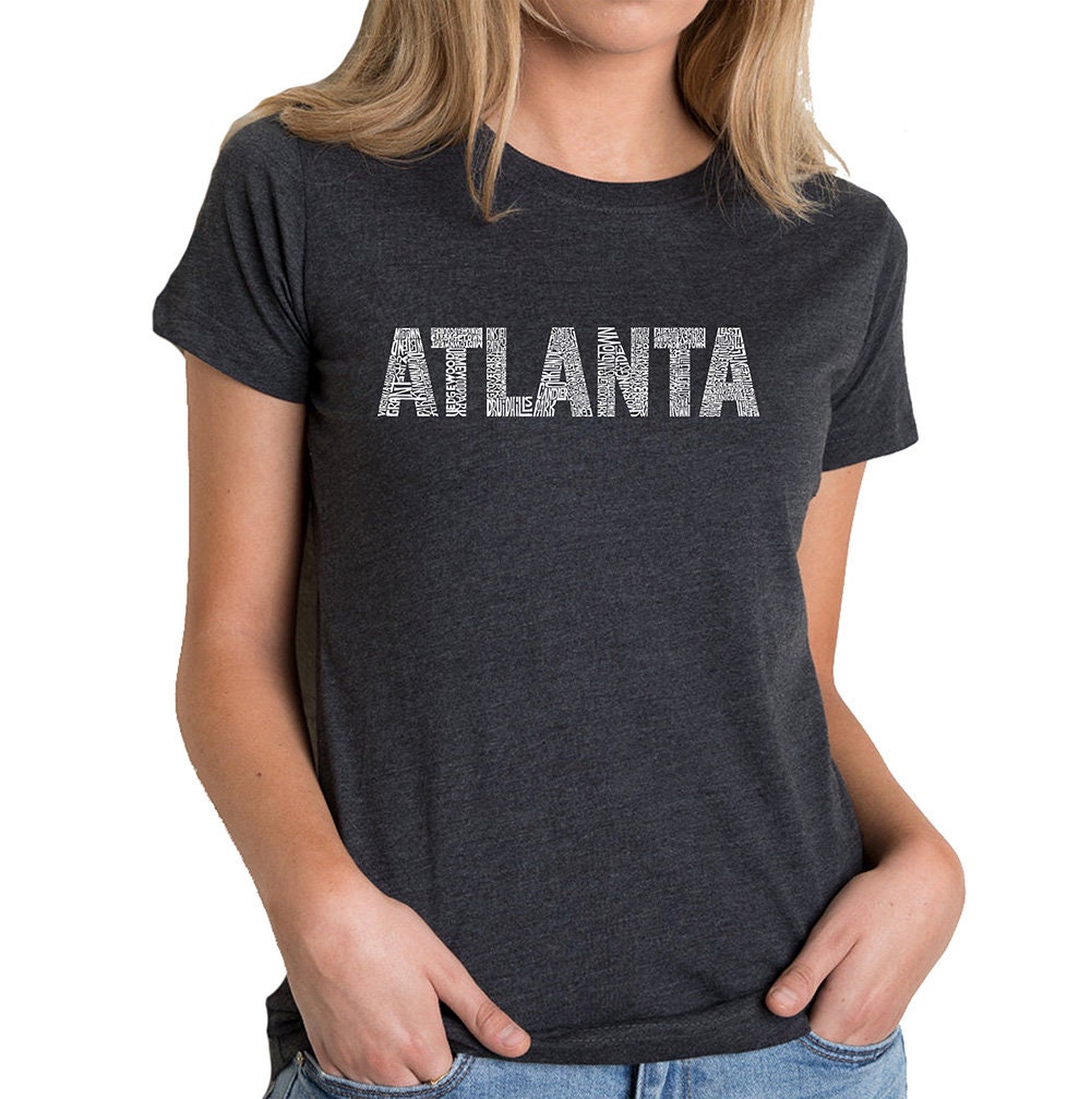 Women's Premium Blend Word Art T-Shirt - Atlanta Neighborhoods