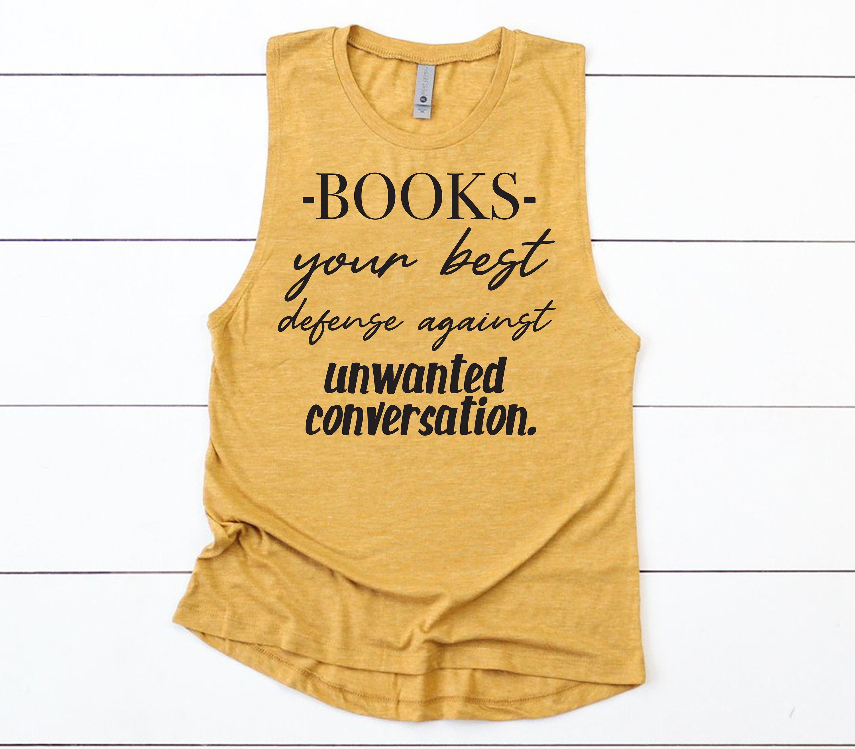 Books Your Best Defense Against Conversation Funny Anti Social Tee Shirt Gift For Book Lover Bibliophile