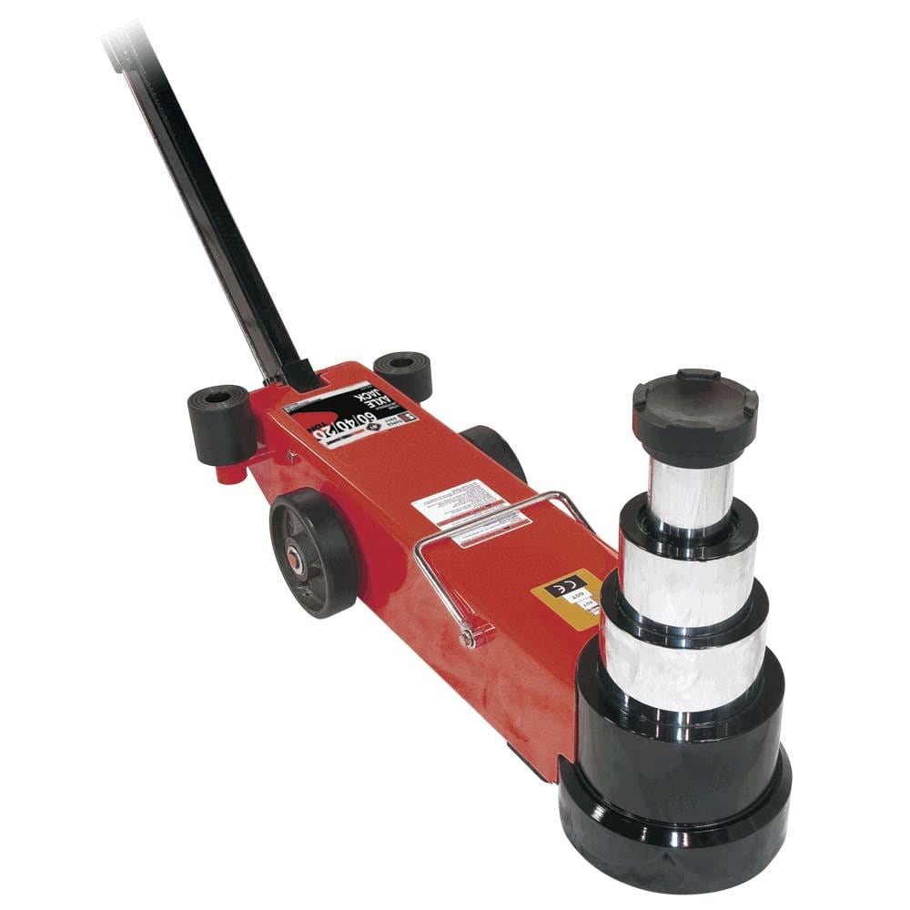 American Forge & Foundry 3 Stage Air/Hydraulic Axle Jack, 60/40/20 Ton Capacity in Red | 548SD