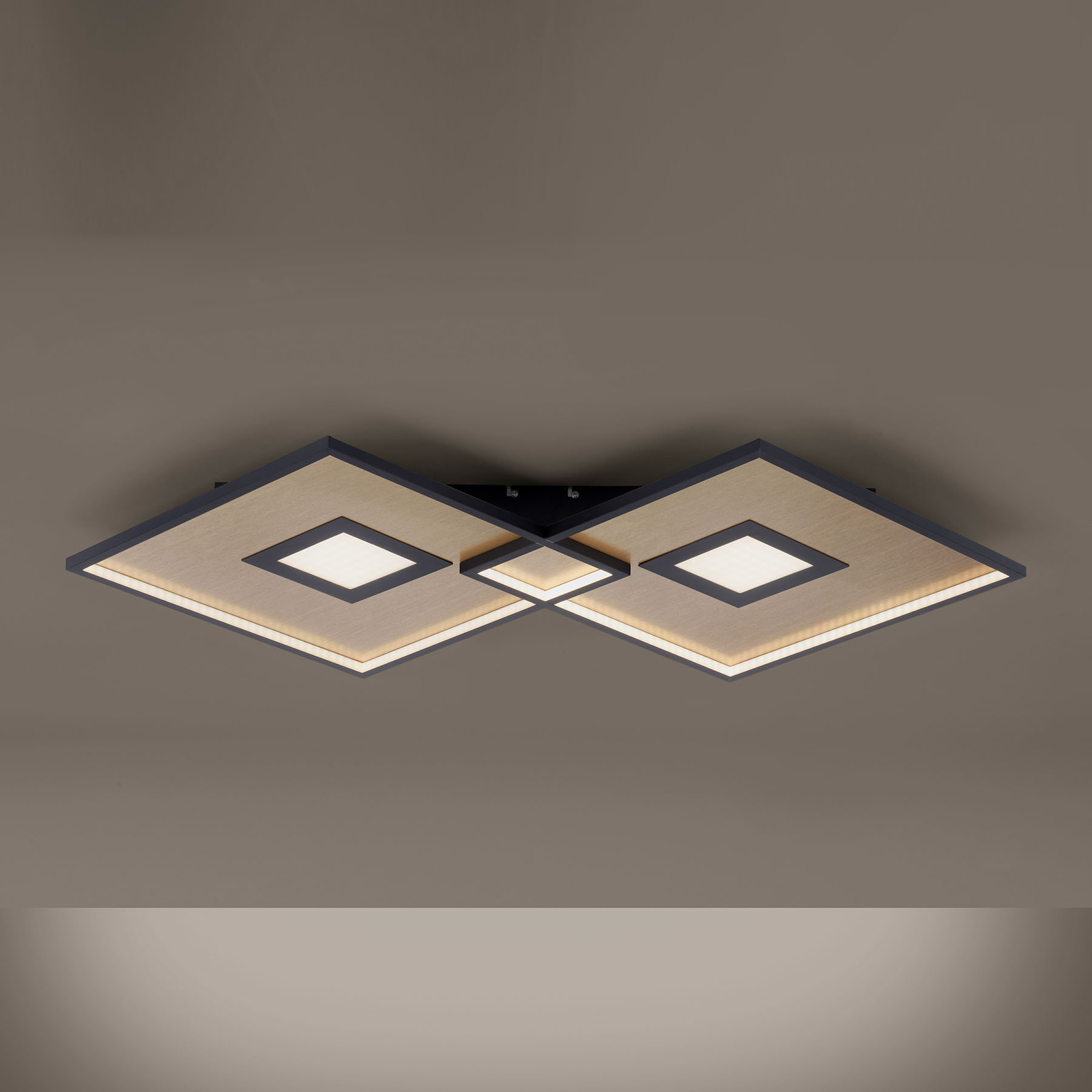 LED-kattovalaisin Amara, kaksi neliötä, musta