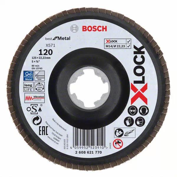 Bosch Best for Metal Lamellslipeskive med X-LOCK X571, vinklet 125 mm, G 120