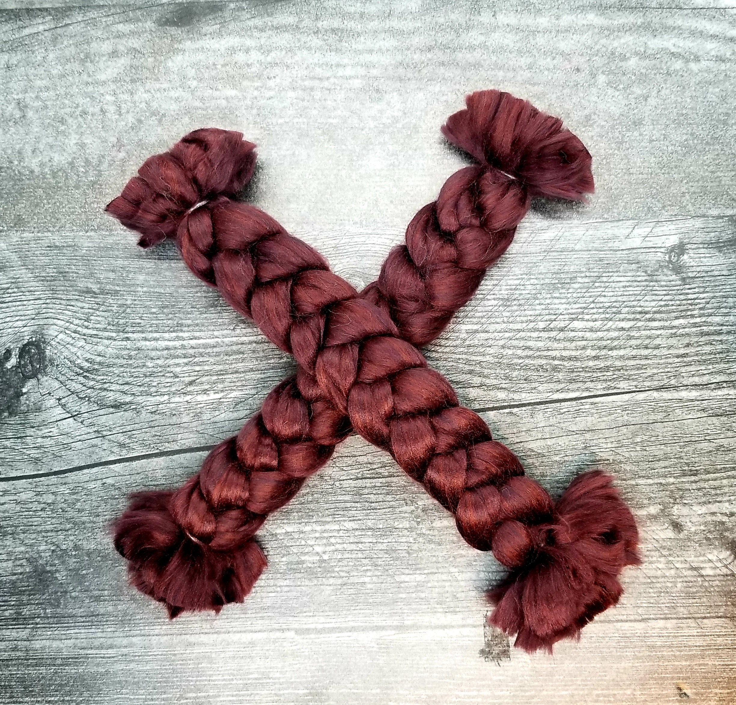 Luxe Avery Blended Burgundy Gnome Girl Braids - Supplies Craft Kits Hair Handmade Diy 8 Inch Braid