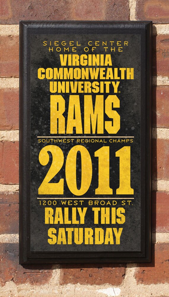 Virginia Commonwealth Rams Basketball | Siegle Wall Art Sign Plaque, Gift Present, Home Decor Vintage Style Rowdy Rodney Richmond Vc Classic