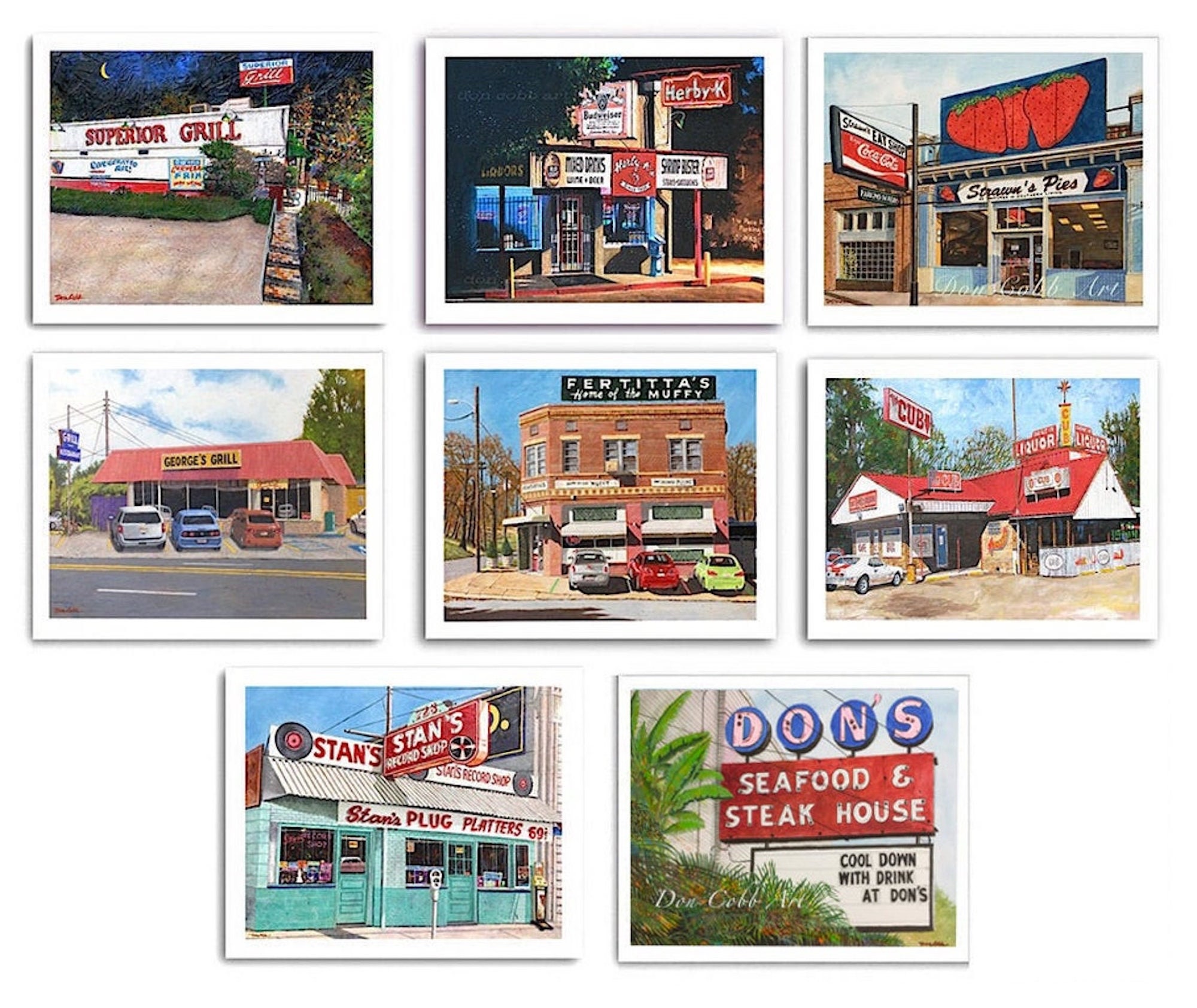 Shreveport Icon Art - Eight 8x10 Or 11x14 13x19" Prints Two Are Free On Each Size Signed & Numbered Prints"