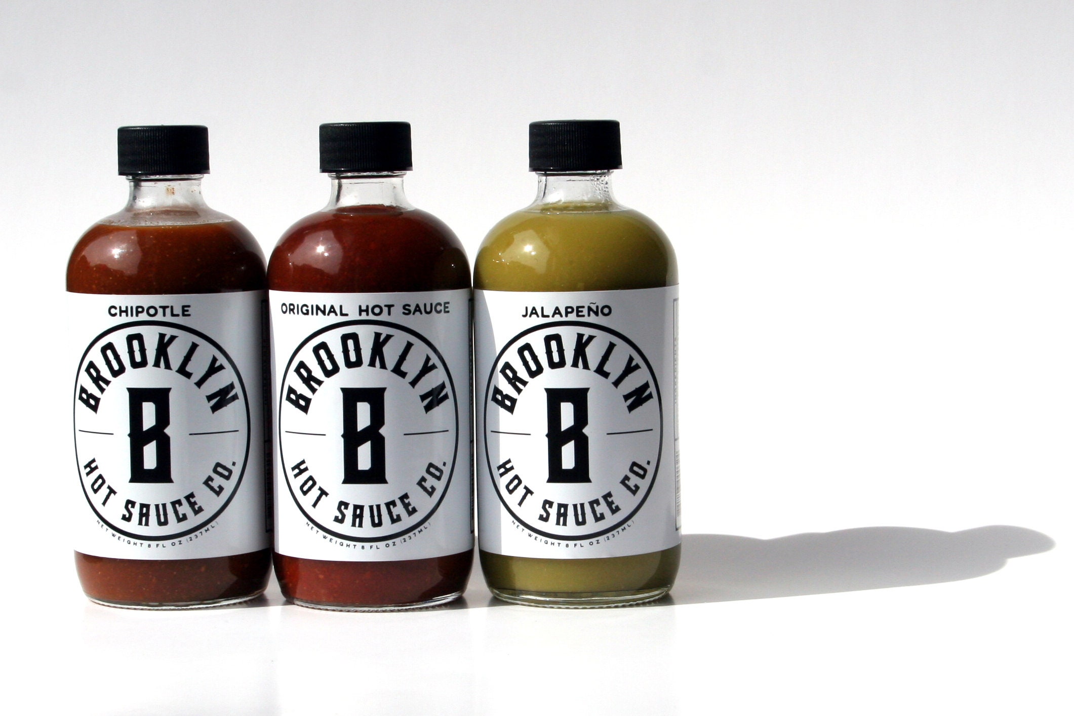 Brooklyn Hot Sauce 3 Pack, Small Batch, Handcrafted, Great Gift, Jalapeno, Chipotle, Spicy