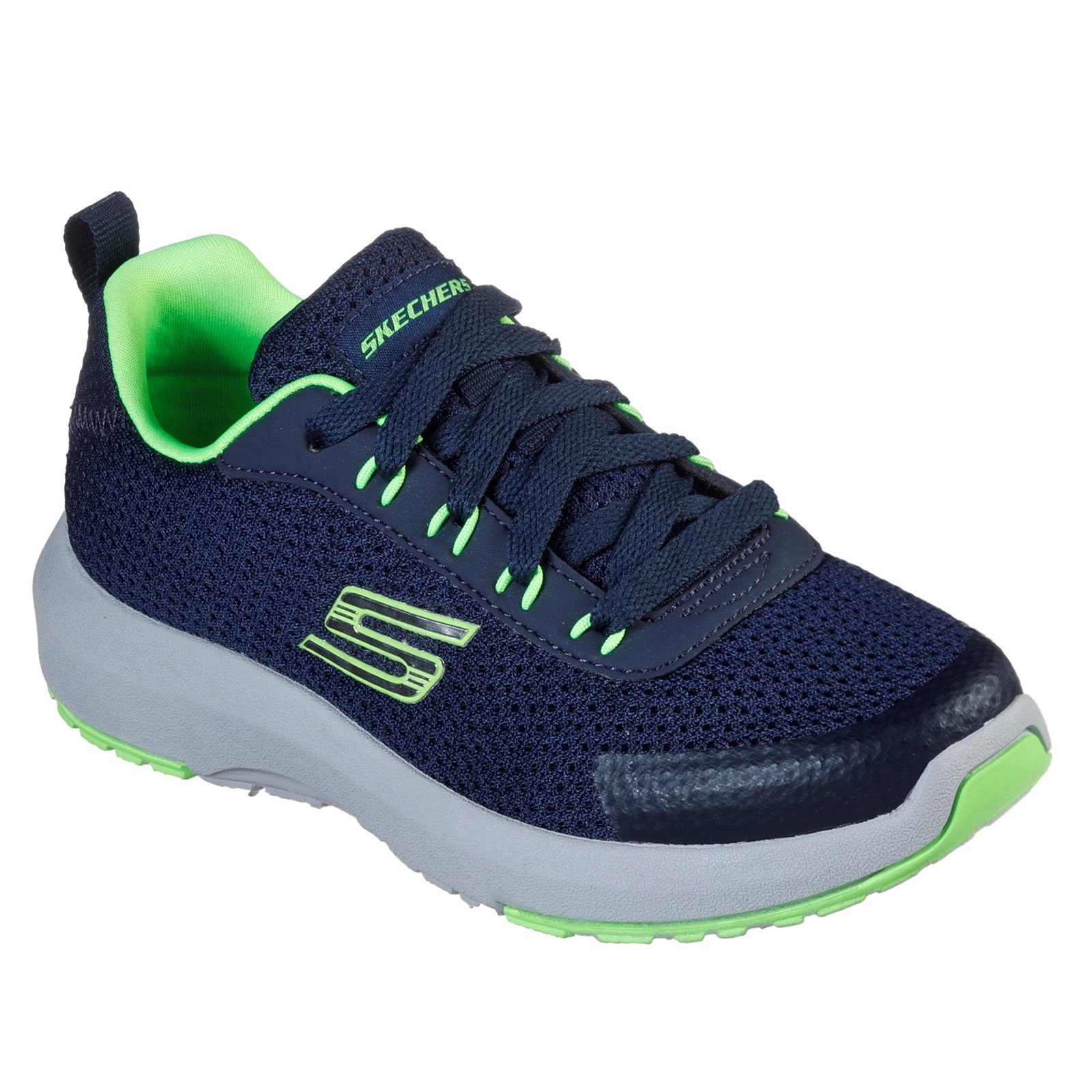 Skechers Kid's Dynamic Tread-Nitrode Lightweight Trainer Multicolor 29638 - Navy/Lime 1.5