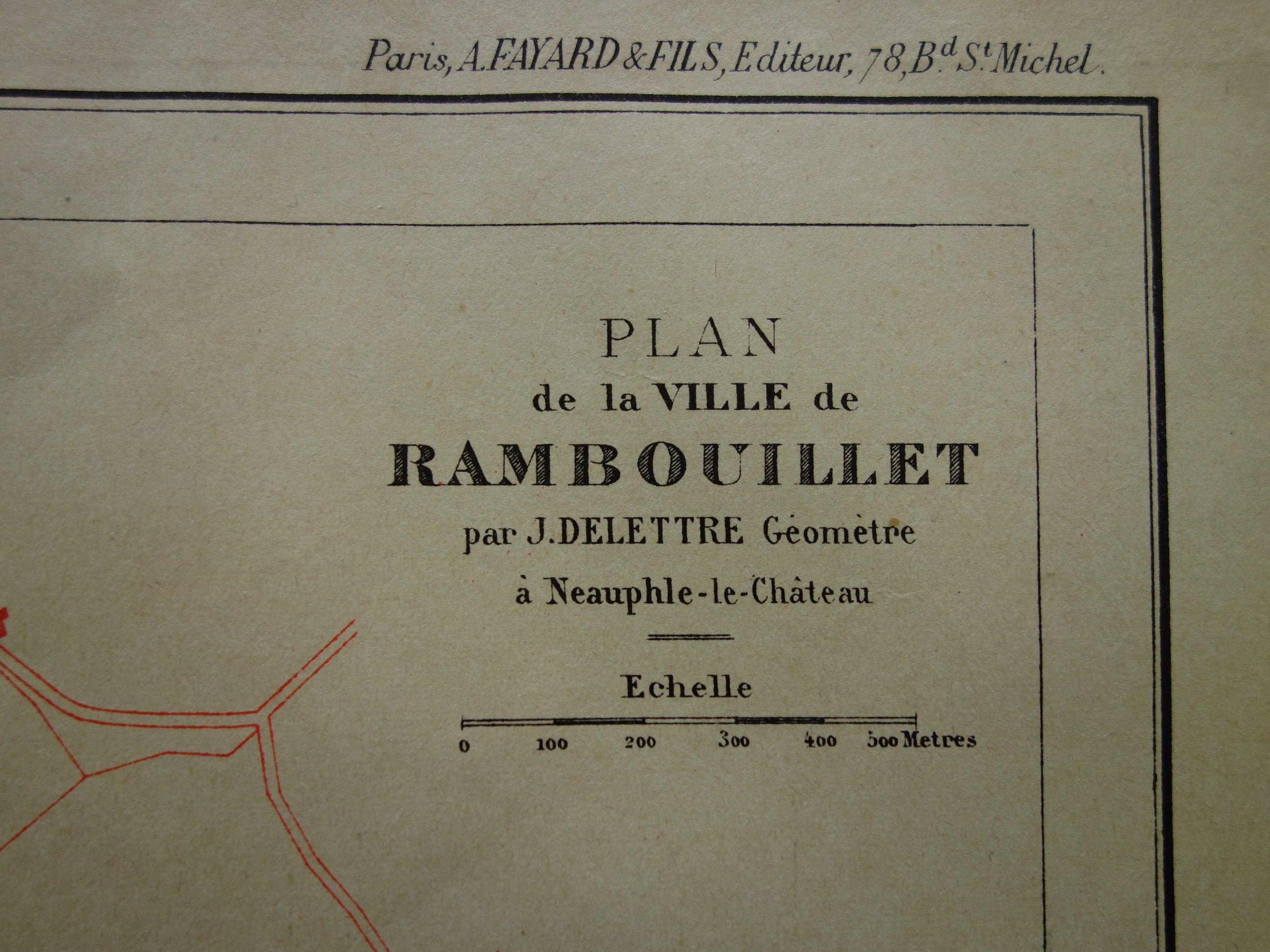 Rambouillet Old Map Of Rambouillet 1896 Original Antique French City Plan Vieille Carte De Ville Vintage Maps Poster 23x30C 9x12