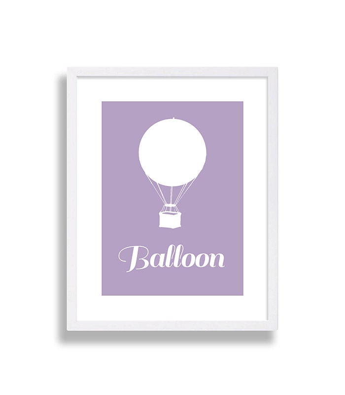 Hot Air Balloon Nursery Decor Purple Baby Girl Art Shower Gift Room Customized Ideas