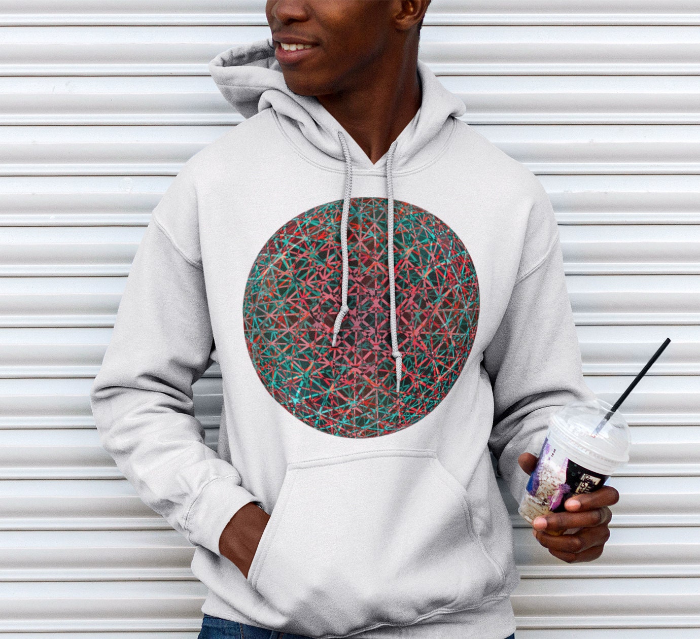 Psychedelic Unisex Heavy Blend Crewneck Sweatshirt/Hoodie | Geometric Trippy Drawing Art Colorful Print Abstract Design