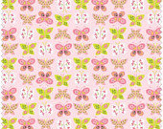 Animal Parade By Ana Davis For Blend Fabrics Pink Butterflies