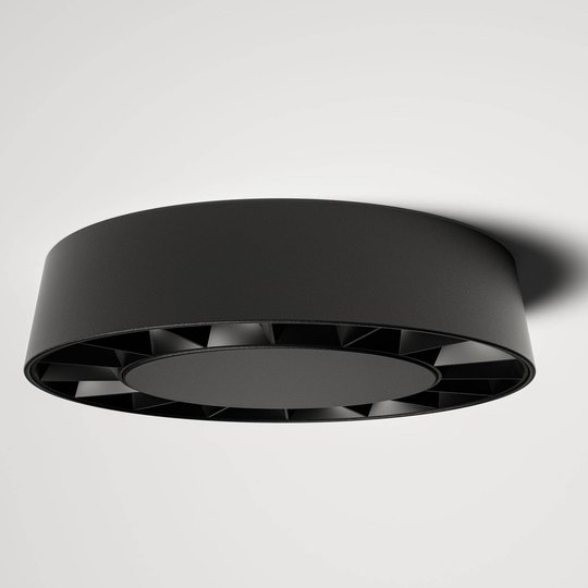Lucande Kelissa-LED-ulkokattovalaisin musta pyöreä