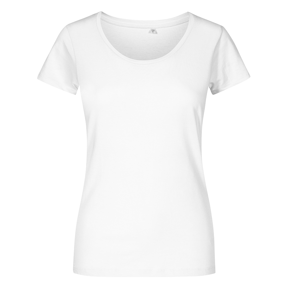 X.O Deep Scoop T-Shirt Plus Size Damen, Weiß, XXXL