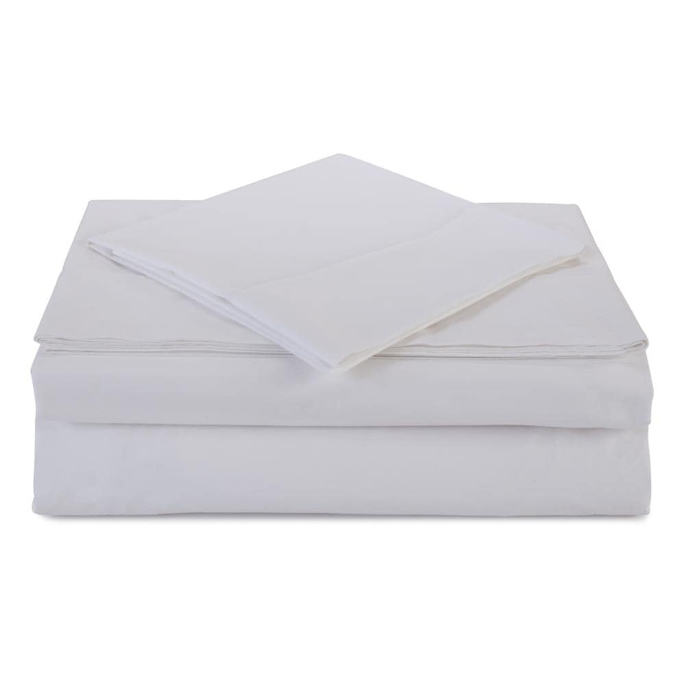 WestPoint Home Atelier Martex Percale Sheet Full Cotton Blend Bed Sheet in White | 028828370594