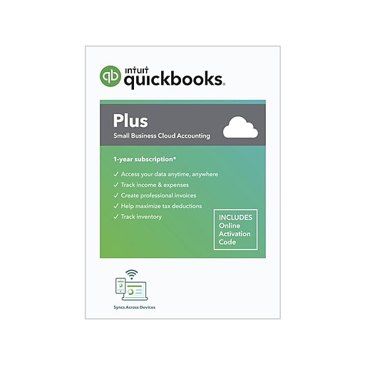 QuickBooks Plus for 1 User, Windows/Mac/Android/iOS, Online Access (5100102)