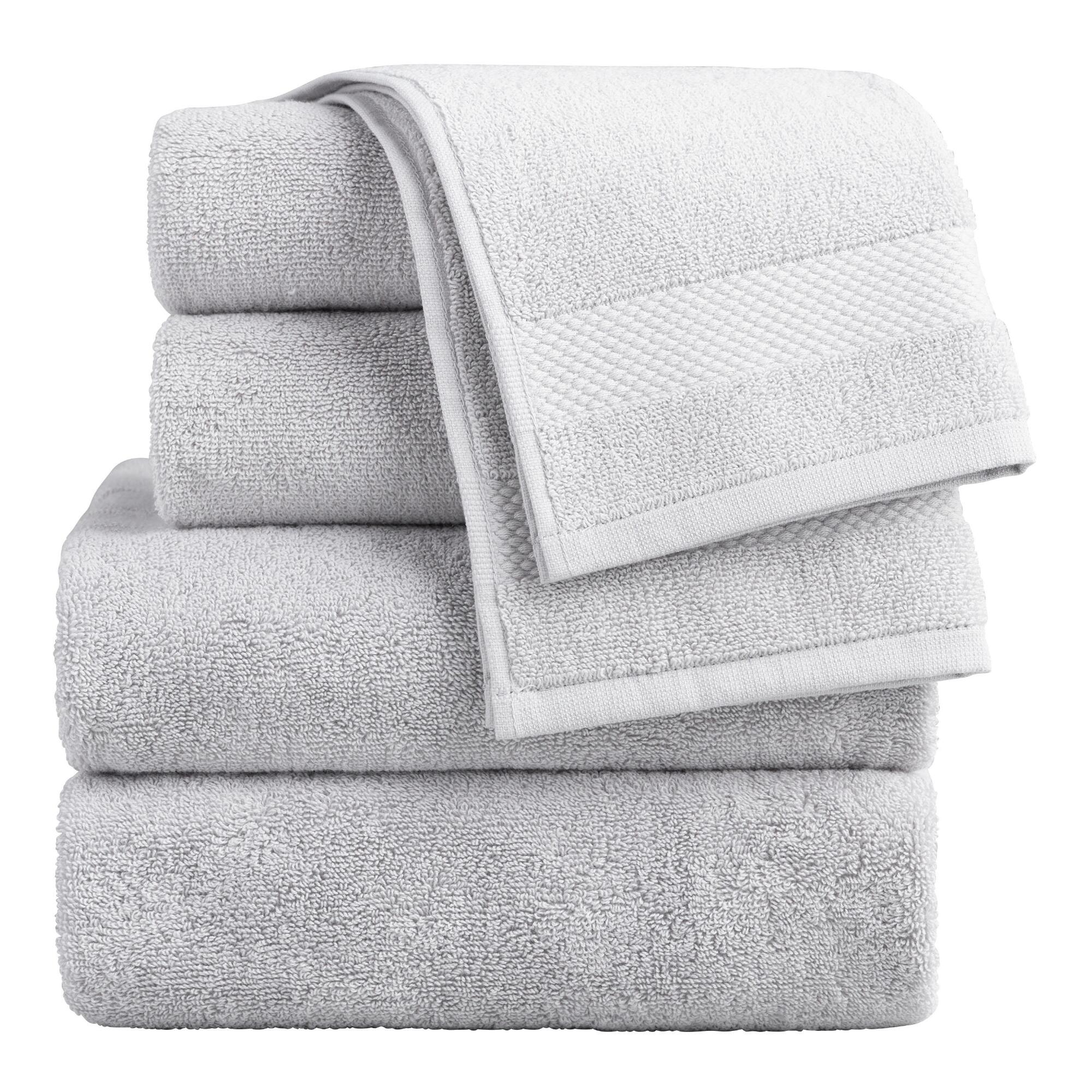 Pebble Gray Cotton Bath Towel Collection by World Market