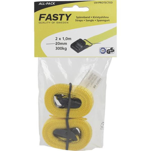 Fasty 156 Kiristyshihna 2 kpl:n pakkaus, All-pakkaus Keltainen, 1000 mm