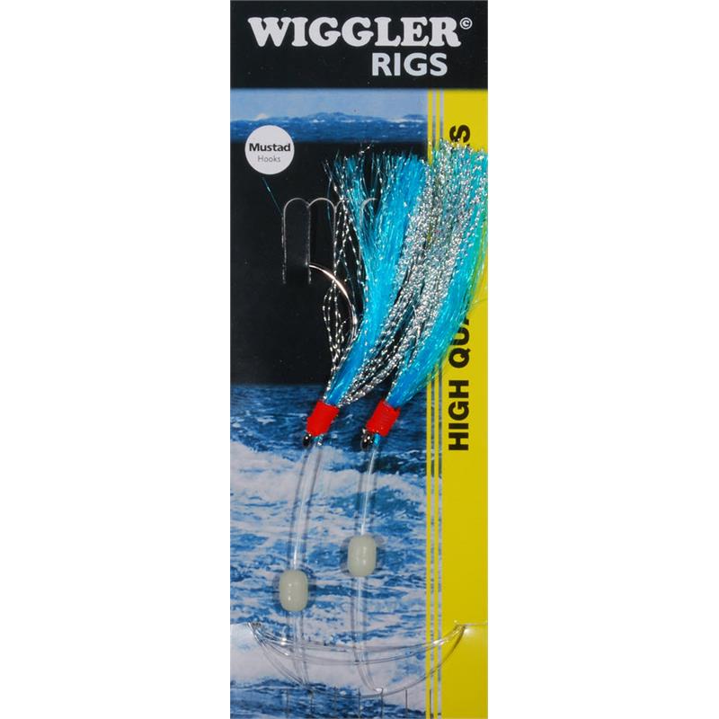 Wiggler Big Gun Flasher Rig Blå Rig med 2 kroker, #7/0 0,65mm