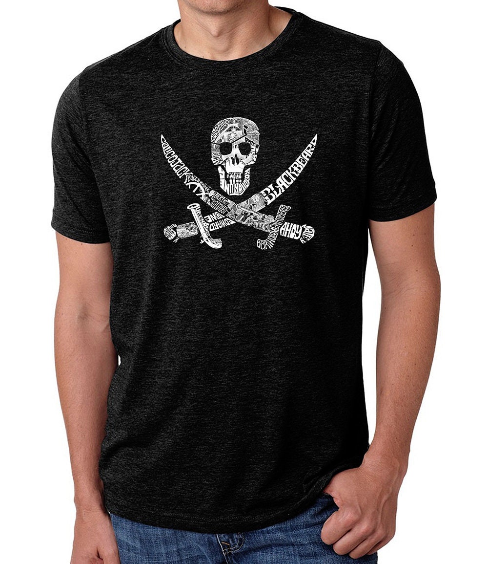 Men's Premium Blend Word Art T-Shirt - Pirate Captains, Ships & Imagery