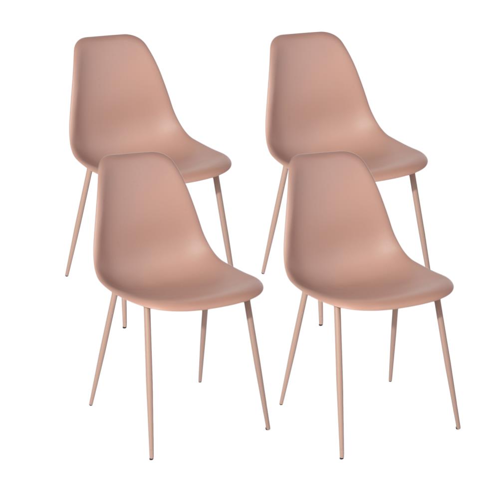 CASAINC Casual Polyester/Polyester Blend Dining Side Chair (Metal Frame) in Pink | KONWIN CHAIR PINK