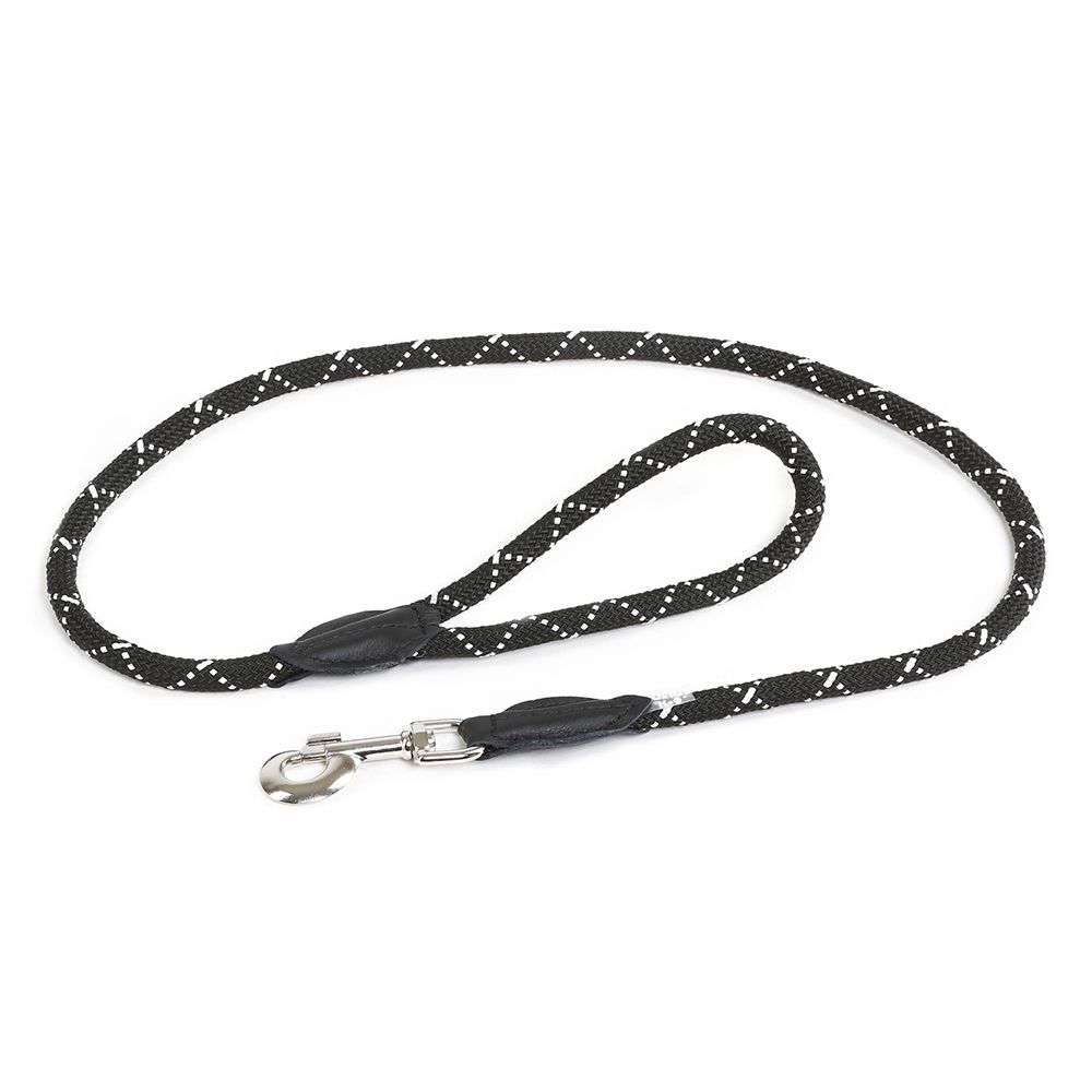 JULIUS-K9 IDC® Rope Lead - Black: 120cm Length, diameter 10mm