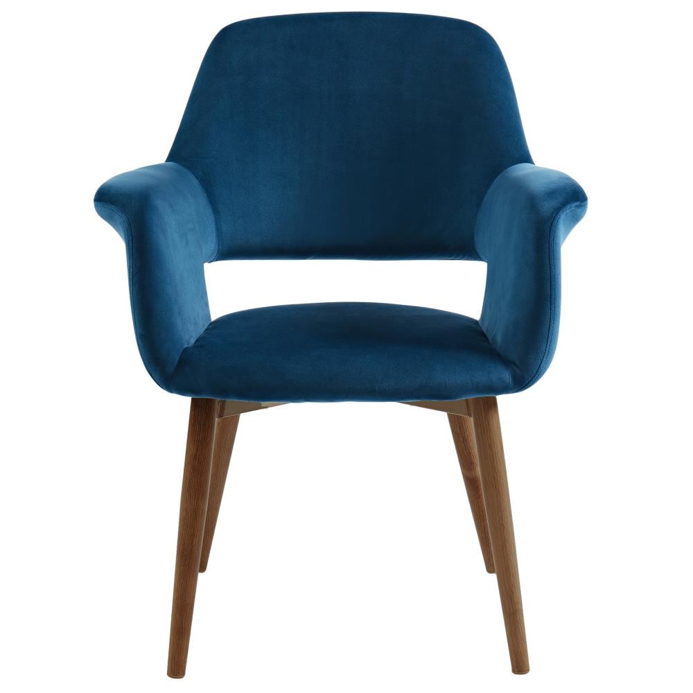 Worldwide Homefurnishings Midcentury Blue Blend Velvet Accent Chair Polyester | 403-405BL